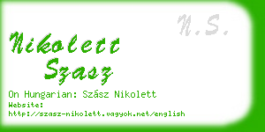 nikolett szasz business card