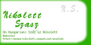 nikolett szasz business card
